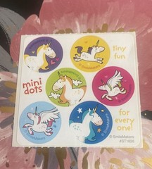 SmileMakers Mini Dots Cartoon Unicorn Sticker Mod 2.5” Inches