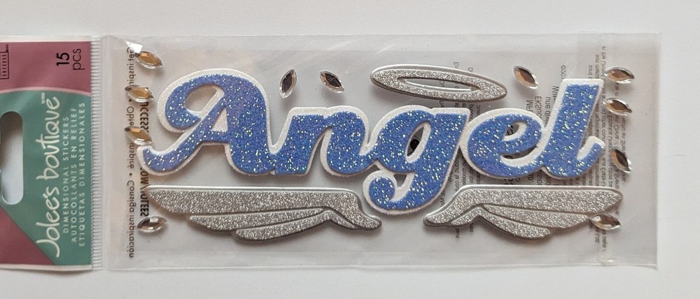 RARE Jolee’s Glitter Angel Wings Halo Gems Scrapbooking Title Stickers
