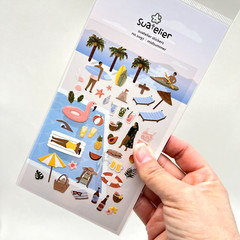 Mid Summer Pool Swimming Stickers Planner Calendar Journaling Scrapbooking