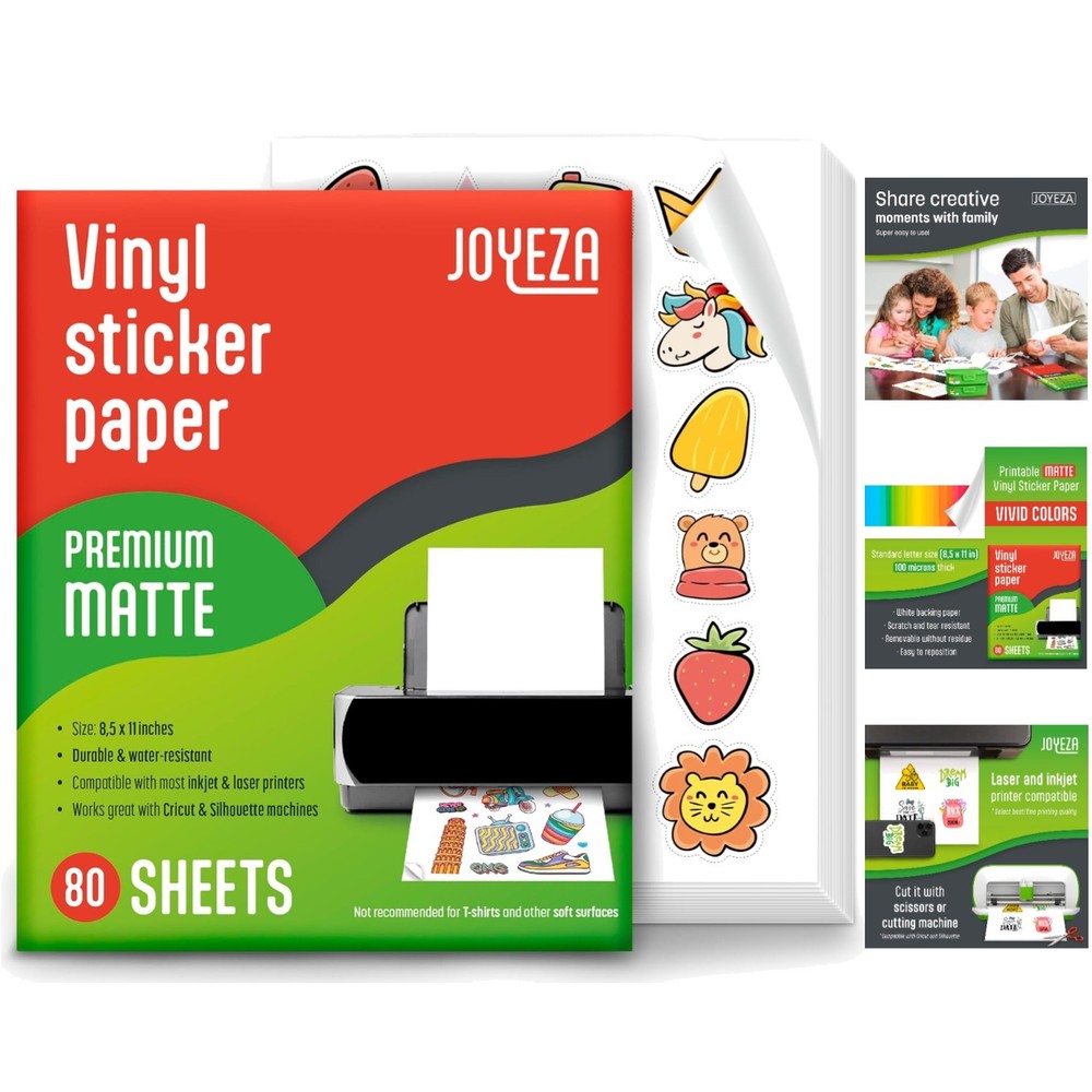 Fast-Drying 80 Sheet Matte Waterproof Printable Vinyl for High-Quality Labels