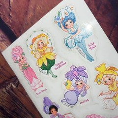 Vintage 1983 David Kirschner Rose-Petal Place Characters Sticker Sheet RARE