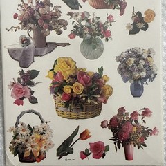 Vtg 4 Sheets Forget Me Not Stickers Floral Arrangements American Greetings NEW