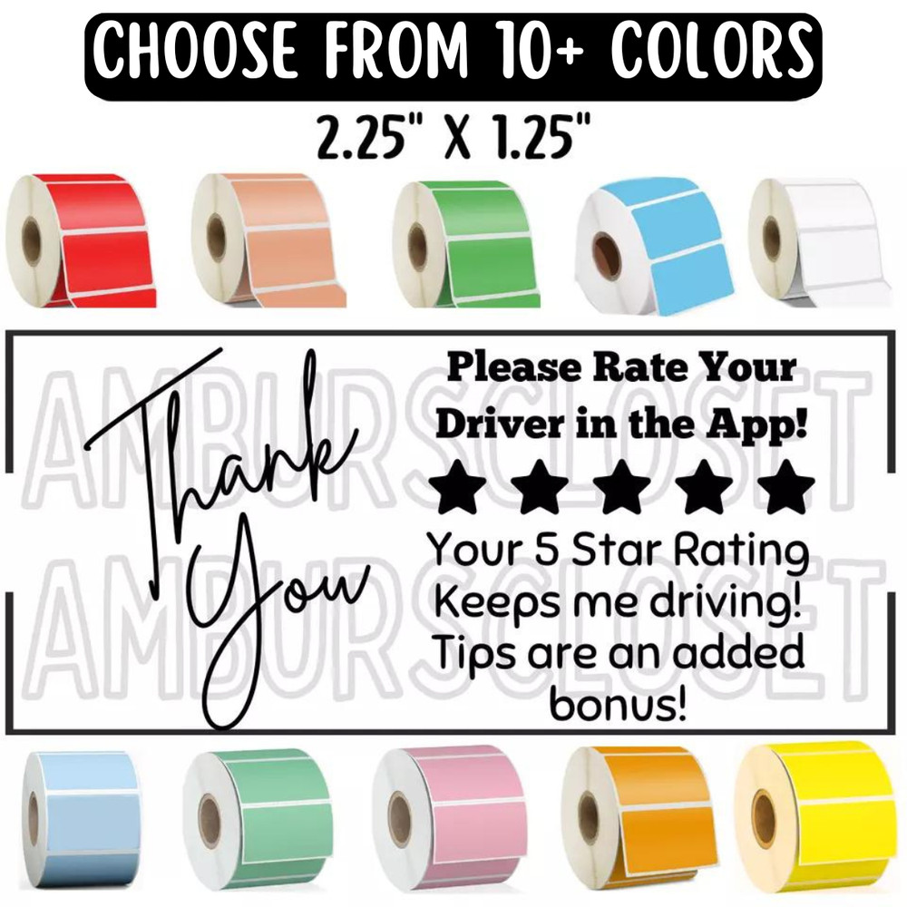 50 DoorDash UberEATS Grubhub Spark 2.25″ STICKERS LABELS SCRATCH RESISTANT