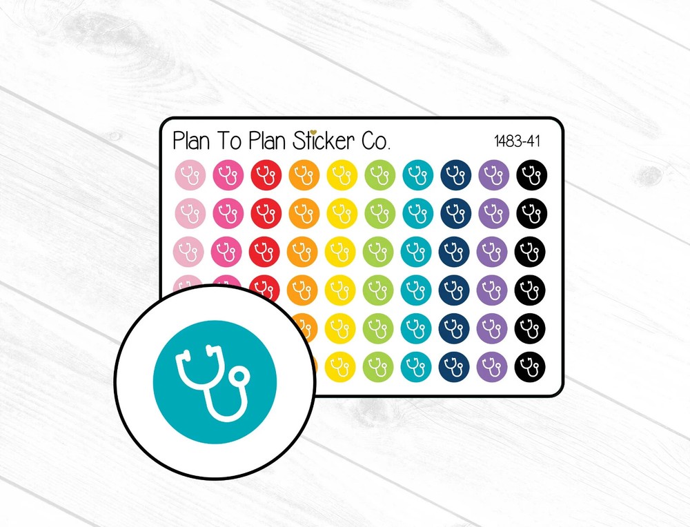 1483-41~~Stethoscope Icon Planner Stickers.