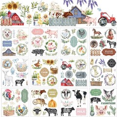 12 Sheets Rub on Transfers for Crafts and Furniture Rub on Transfer Stickers Dec