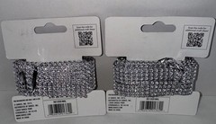 (2) Scrapbook Craft Darice Bling on a Roll, 6.2 in by 3-Yard Each Silver