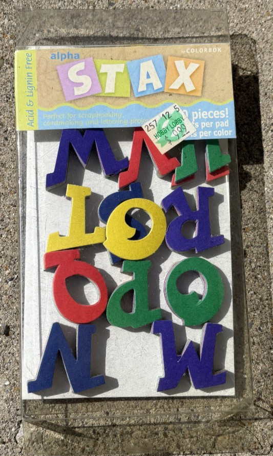 Colorbok Alpha Stax Funky Primary 1300 Letters 1 inch