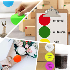 3 Inch round Colored Stickers, Permanent Colored Labels Sticky Dots, Ideal Color