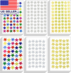 3000 Count Foil Star Stickers for Kids Reward 60 Sheets Small Self-Adhesive Shin