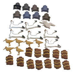 Lot of 33 Seashore Themed Flatbacks For Crafting – Seagulls, Chairs – NEW (#40)