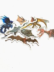 Fantasy & Magic Dragon Scrapbooking Stickers Set, Multicolor