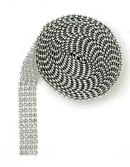 2-row Hobby BLING ON A ROLL – Clear Mesh Ribbon – 0.62 In x 3 Yds x 4 Count