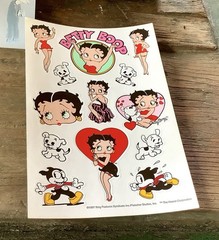 Mixed Lot of 5 Vintage Cartoon Sticker Sheets Simpsons Rugrats Betty Boop