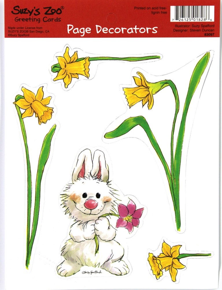 Suzy’s Zoo «Bunny Daffodils» Page Decorator #83097 BULK 25 SHEETS