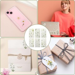 6 Pcs Clear Daisy Stickers, Waterproof Floral Vinyl Art Decals for Crafts