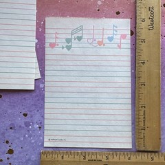 Vintage 80s 90s Hallmark Cards Inc. Music Note Stationary Paper Three Sheets Lot