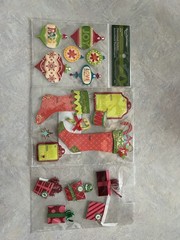 Recollections Christmas 3Pc Dimensional Sticker Lot Ornaments Gift Tags