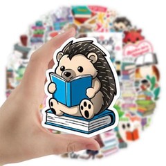 Books Reading Animals Stickers Teacher Vinyl Decal Reward School Pack Lot 50pcs