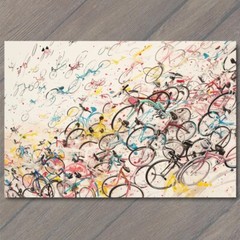 STICKER Bicycle Collage Riding Bikes Funny Cute Strange Wheels Fun Cute Art