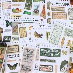 488PCS Vintage Scrapbook Stickers, 50 Sheets Precut Washi Stickers Book for J…
