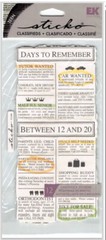 NIP EK Success Sticko Classfieds TEEN Children Scrapbook Cardstock Stickers