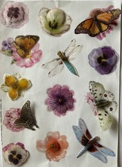 FLOWER Dimensional Stickers (13pc)Hallmark•Vellum•Pop-Ups Butterfly•Card Making•