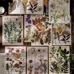 80PCS Large Dried Flower Stickers – Waterproof Transparent Floral Decals for Scr