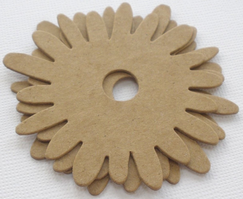 {4} SUMMER FLOWER – Bare Unfinished Chipboard Die Cuts Embellishments – 3″ inch