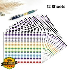 VeriPap Dot Stickers Colorful 0.25″ 6600 Pcs