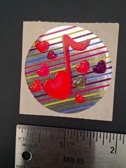 Vintage Stickers Lisa Frank Rainbow Hearts Music Notes Sticker Mod VTG 80s FOIL