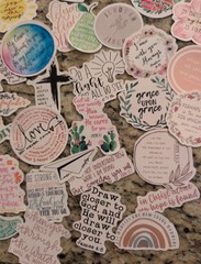Inspirational Jesus Christian Stickers – 50Pcs Bible Verse Phrase Multicolor