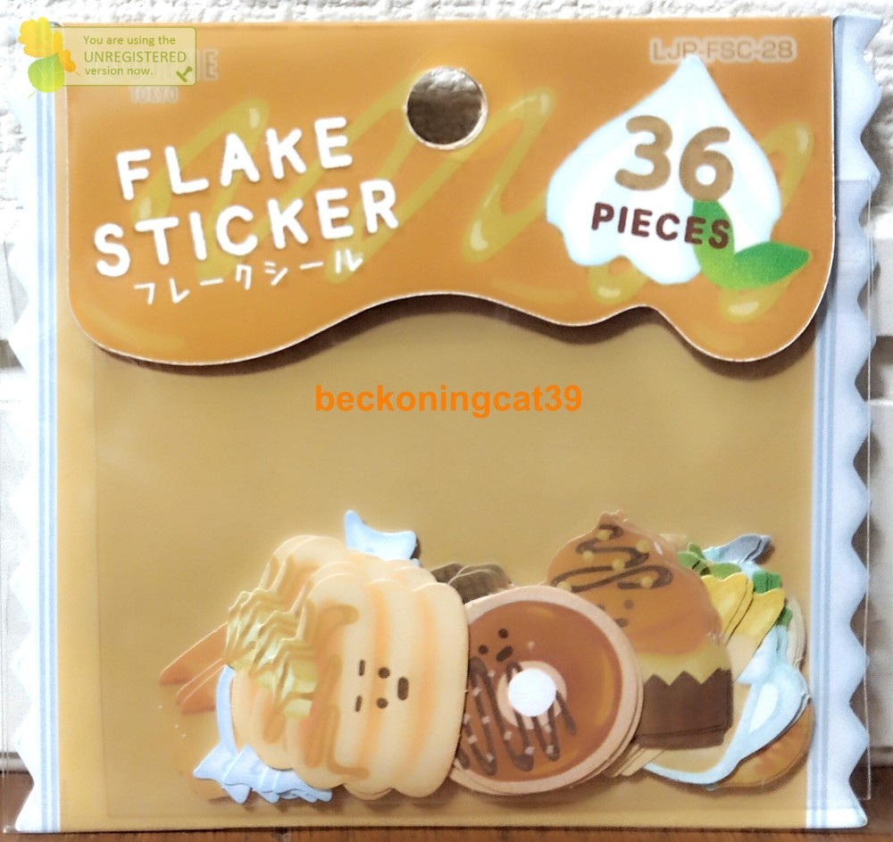 LOUJENE Tokyo Mint Chocolate & Caramel Flake Sticker 36 Sweets Cake Donut JAPAN