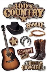 100% Country Music Stickers Scrapbooking