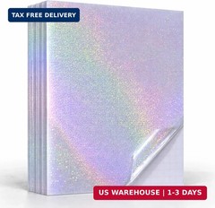 Bleidruck 25 Sheets Sand Stars Holographic Sticker Paper A4 Size Glitter Clear H