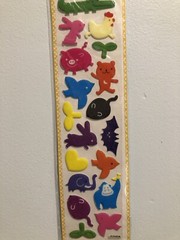 Kawaii Colourful Animals Glitter Puffy Large Sticker Sheet Scrapbooking