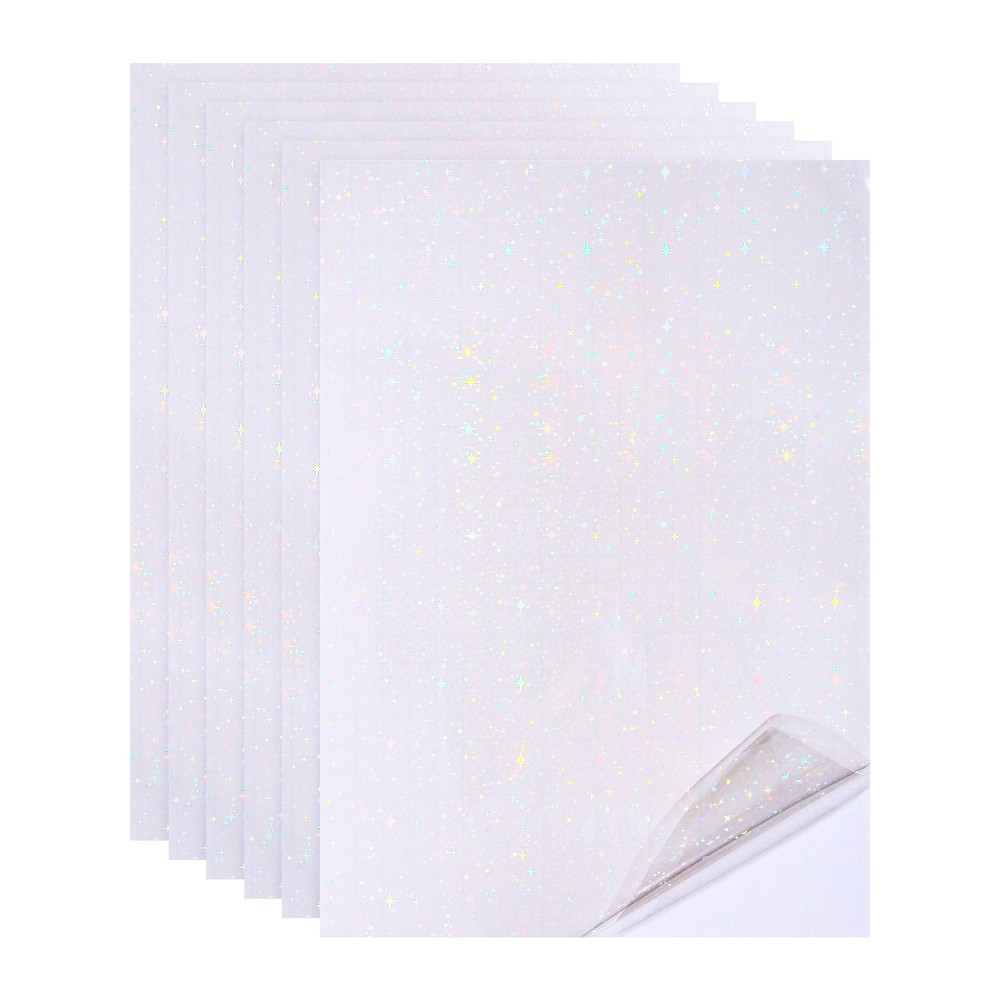 12×8 Inch 6Pcs Star Holographic Sticker Sheet