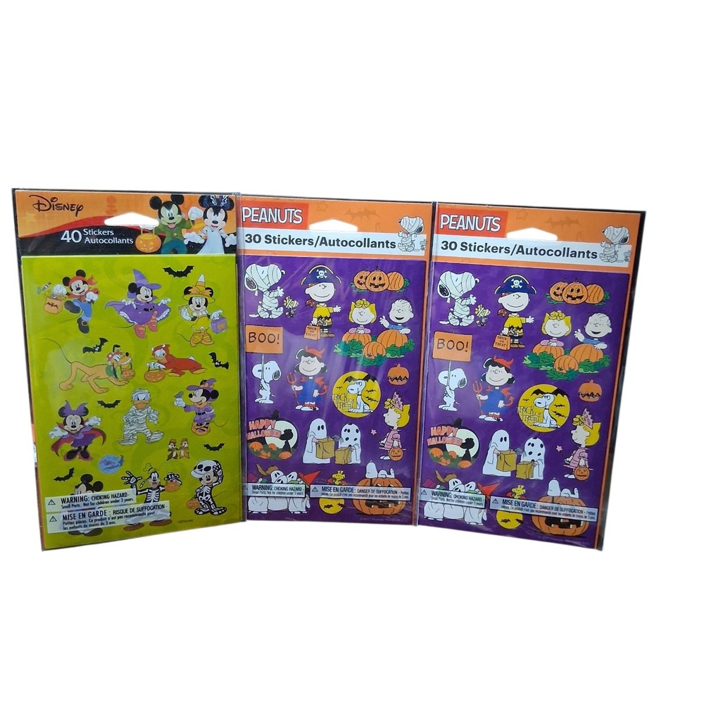 Disney & Peanuts Sticker Lot American Greetings 100 Stickers Mickey Mouse Snoopy