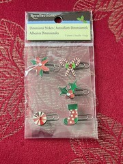 CHRISTMAS GEM PAPERCLIPS X5 – RARE – 3D GEM BLING STICKERS – FREE SHIPPING