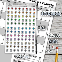 Fan Stickers, Mini Icon Reminder Planner stickers, Journals, Scrapbooks