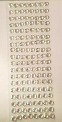 CraftbuddyUS 144 pcs x10mm(18 Stripes)Self Adh Faceted Round Gems,Color-AB CLEAR
