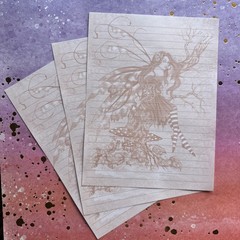 Vintage 90s Amy Brown Autumn Day dream 1999 Fairy Stationery Paper Sheets