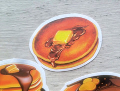 Pancake Stickers Maple Syrup Chocolate Breakfast Food Delicious Butter Lot 3 Pcs