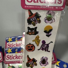 Lot Of 13 Sheets Of Vintage 80s 90s Halloween Stickers Shiny Holographic