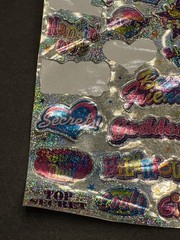 Vintage Lisa Frank Sticker Sheet Holographic Sparkly Metallic Girl Power