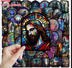 10pcs Elegant Stain Glass Window Stickers- Scrapbook, Journal, DIY Cards & Craft