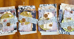 Dark Academia Junk Journal Kit Vintage Ephemera Pack Antique Book Pages SET OF 4