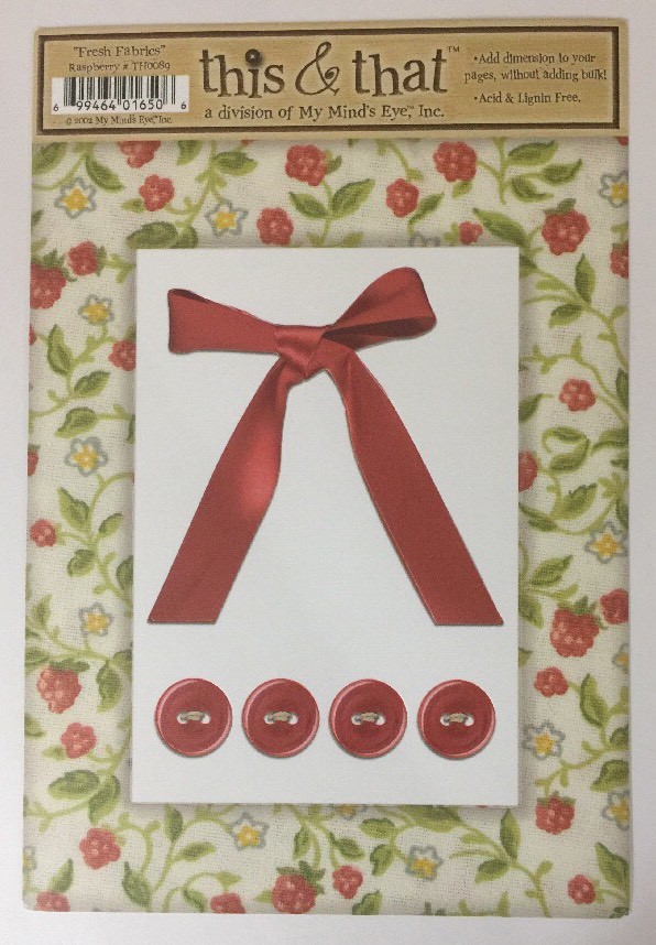 FRESH FABRIC RASPBERRY Die-Cut Frame(6pc)My Mind Eye•This & That •Button•Bow•••