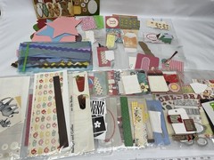 HUGE Lot Scrapbooking Paper Stickers Vellum Die Cuts Punch Great Variety