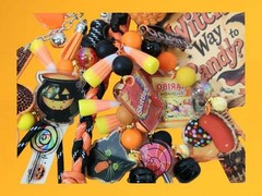 Halloween Candy Junk Journal Charm Bag Charm Accessory New Handmade OOAK