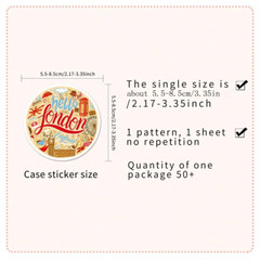 50 pcs England British London Life Style Stickers Decal Vinyl Weatherproof kids